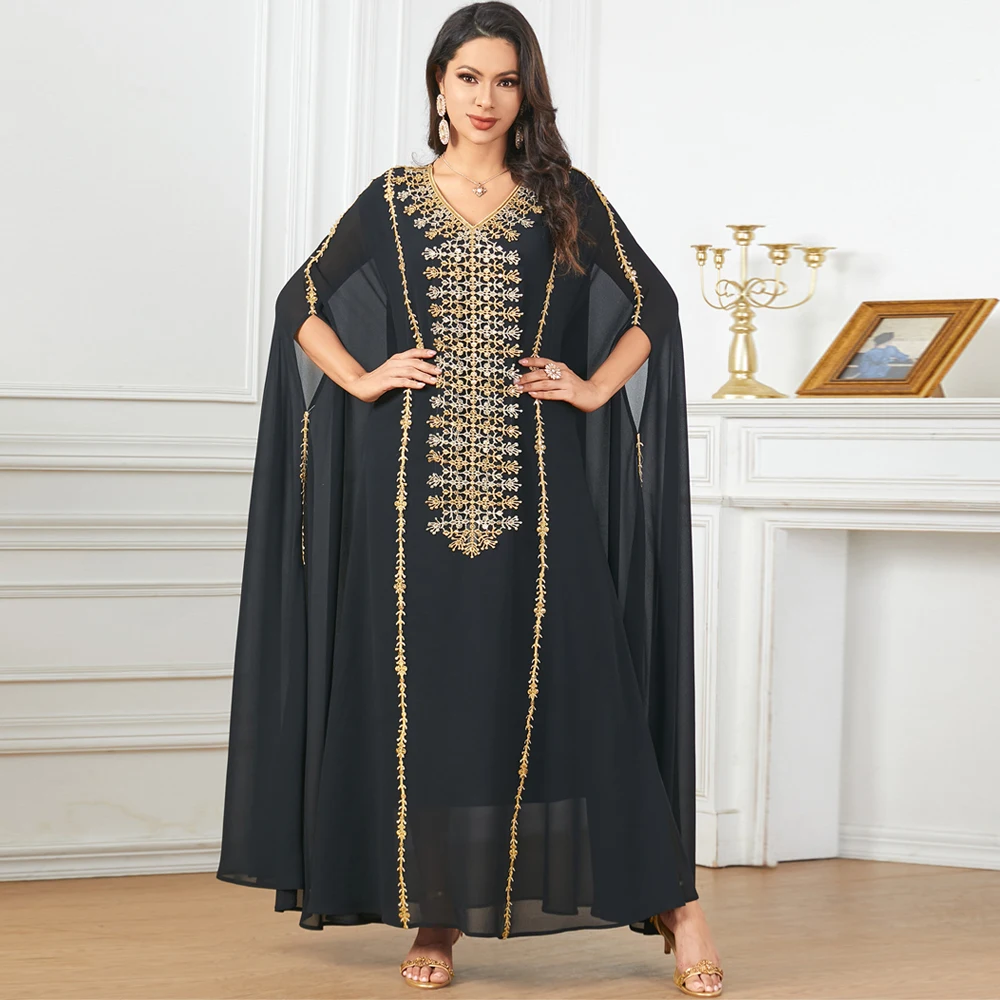 Eid Embroidery Abayas Kebaya Women Chiffon Cloak Dress Dubai Turkey Kaftan Ramadan Djellaba Islam Jalabiya Caftan Marocain Femme
Eid Embroidery Abayas Kebaya Women Chiffon Cloak Dress Dubai Turkey Kaftan Ramadan Djellaba Islam Jalabiya Caftan Marocain Femme