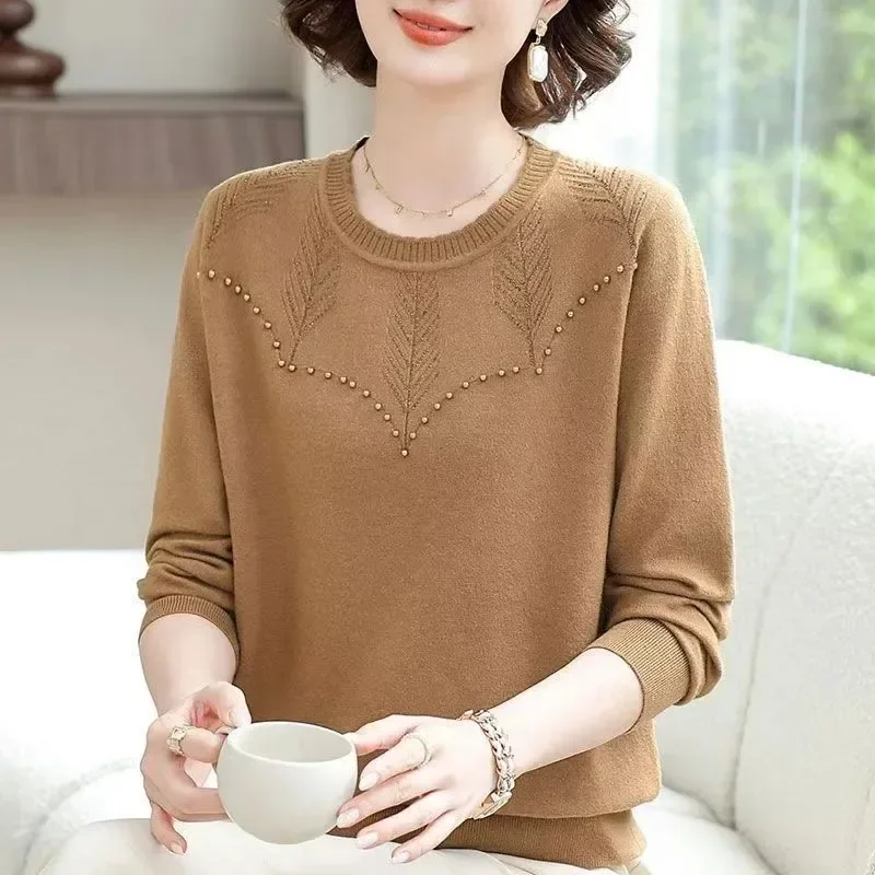 Модный вязаный свитер с круглым вырезом для пожилых людей среднего возраста, новый модный вязаный низ, универсальный топ с длинными рукавами
Модный вязаный свитер с круглым вырезом для пожилых людей среднего возраста, новый модный вязаный низ, универсальный топ с длинными рукавами