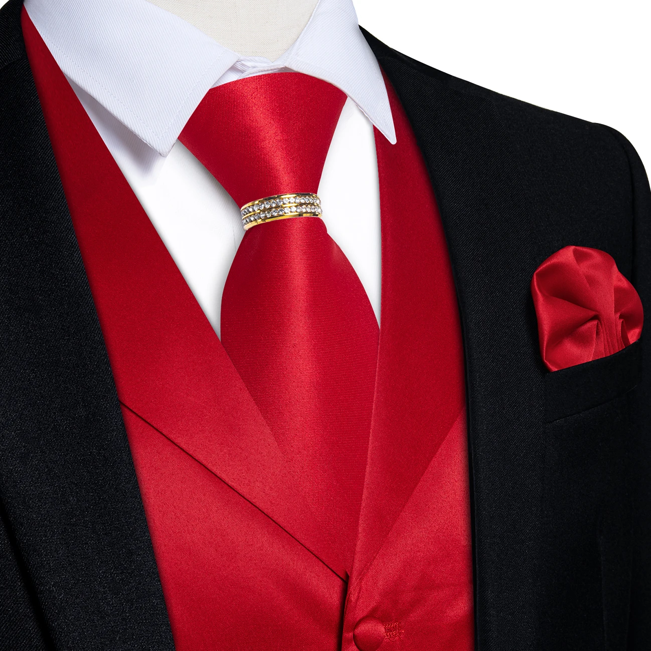 Bright Red Notch Lapel Gloss Waistcoat Matching Kit Tie Square Cufflinks Shiny Ring For Engagement Holiday Banquet
Bright Red Notch Lapel Gloss Waistcoat Matching Kit Tie Square Cufflinks Shiny Ring For Engagement Holiday Banquet