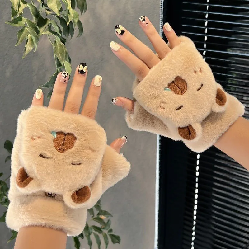 Cute Cartoon Bear Half Finger Gloves Plush Warm Winter Gloves for Women Soft Comfortable Fingerless Gloves Fashion Daily Use
Cute Cartoon Bear Half Finger Gloves Plush Warm Winter Gloves for Women Soft Comfortable Fingerless Gloves Fashion Daily Use