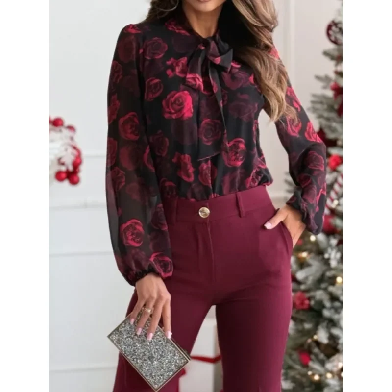 New Women's S-XXL Fashionable Floral Printed Long Sleeved Blouse Shirt Ladies Casual Collar Bow Pullover Shirt
New Women's S-XXL Fashionable Floral Printed Long Sleeved Blouse Shirt Ladies Casual Collar Bow Pullover Shirt