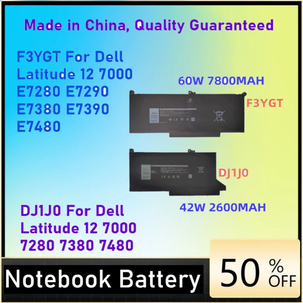 DJ1J0 F3YGT Battery For Dell Latitude 7000 7280 7380 7290 7390 7480 7490 E7280 E7380 E7480 E7290 E7390 E7490 P73G
DJ1J0 F3YGT Battery For Dell Latitude 7000 7280 7380 7290 7390 7480 7490 E7280 E7380 E7480 E7290 E7390 E7490 P73G