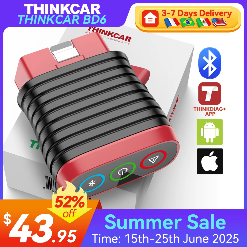 Сканер THINKCAR BD6 obd2 для автомобилей, инструмент для диагностики всей системы, 5 сбросов, пожизненное бесплатное обновление для 120 автомобильных брендов iOS и Android
Сканер THINKCAR BD6 obd2 для автомобилей, инструмент для диагностики всей системы, 5 сбросов, пожизненное бесплатное обновление для 120 автомобильных брендов iOS и Android