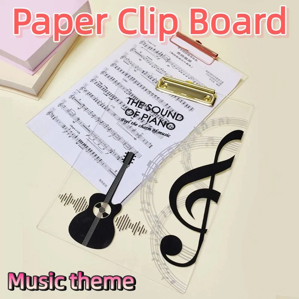 Durable Music Theme Paper Clip Board Thickened Transparent A4 File Folder Creative Portable Document Holder Ticket Holder
Durable Music Theme Paper Clip Board Thickened Transparent A4 File Folder Creative Portable Document Holder Ticket Holder