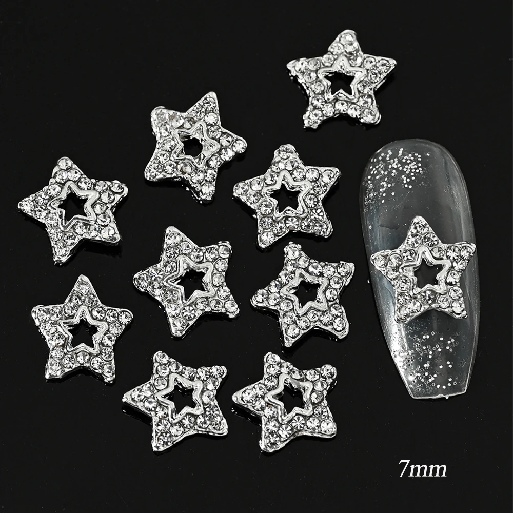 10pcs 3D Kawaii Silver Star Glitter Nail Charms Crystal Rhinestones Gem Alloy Luxury Pentagram Pendant DIY Manicure Accressories
10pcs 3D Kawaii Silver Star Glitter Nail Charms Crystal Rhinestones Gem Alloy Luxury Pentagram Pendant DIY Manicure Accressories