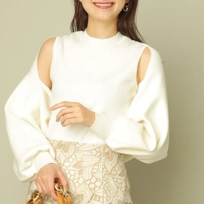2022 Spring Temperament Women Sweater New Design Pullover O Neck Slim Vest Long Sleeve Knit Off Shoulder Top 2pcs Sets
2022 Spring Temperament Women Sweater New Design Pullover O Neck Slim Vest Long Sleeve Knit Off Shoulder Top 2pcs Sets