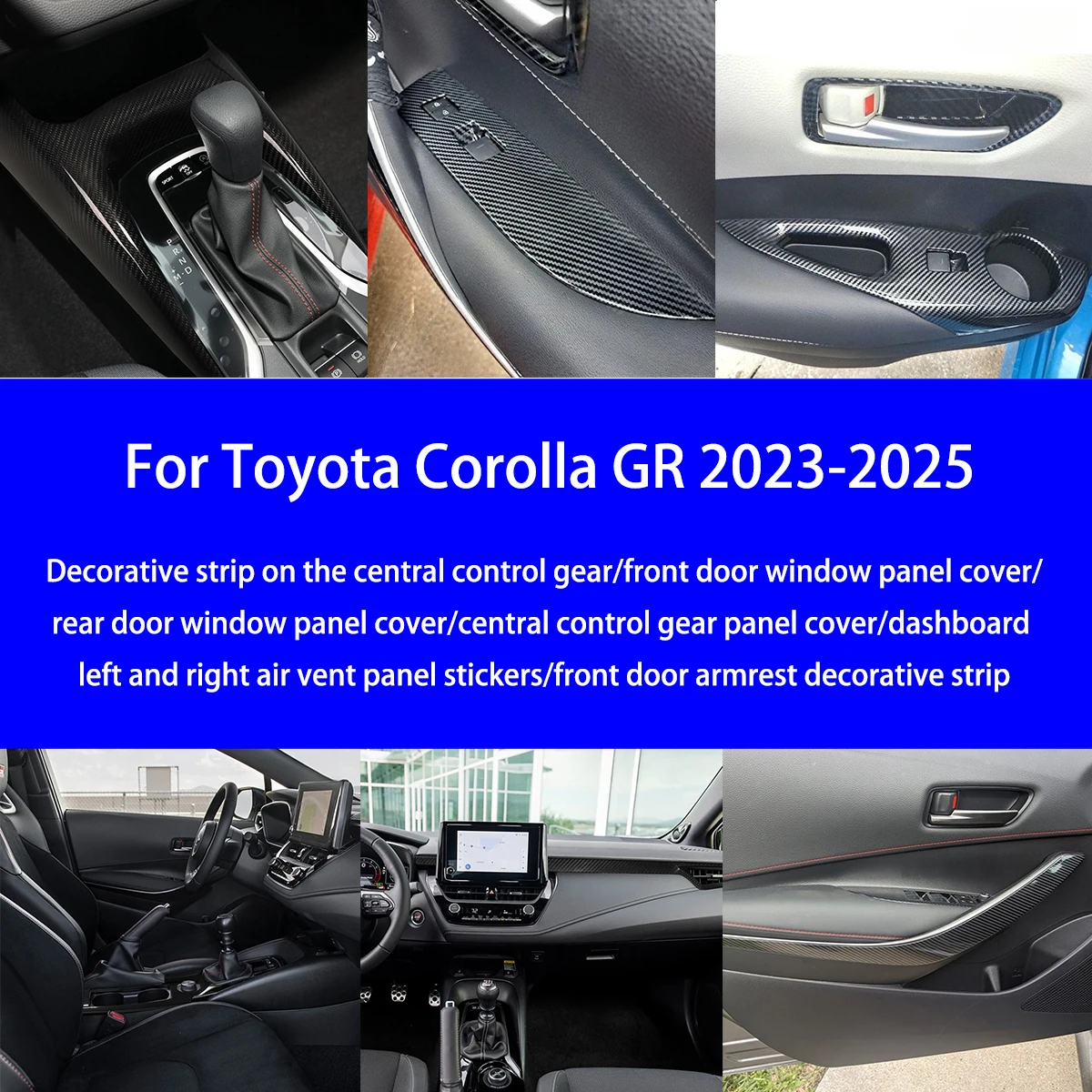 Подходит для Toyota Corolla GR 2023-2025 гг., сухой комплект переключения передач из углеродного волокна/оконной панели/панели прибора/набор отделки подлокотника
Подходит для Toyota Corolla GR 2023-2025 гг., сухой комплект переключения передач из углеродного волокна/оконной панели/панели прибора/набор отделки подлокотника