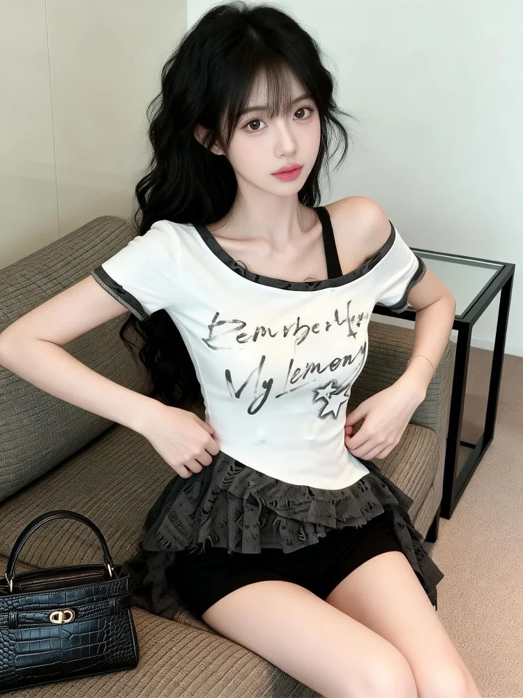 Sexy Slim Fit Short Sleeve T-Shirt with Sash Letter Print Asymmetrical Hem City Walk Breathable Skin Friendly Summer Top for ...
Sexy Slim Fit Short Sleeve T-Shirt with Sash Letter Print Asymmetrical Hem City Walk Breathable Skin Friendly Summer Top for ...