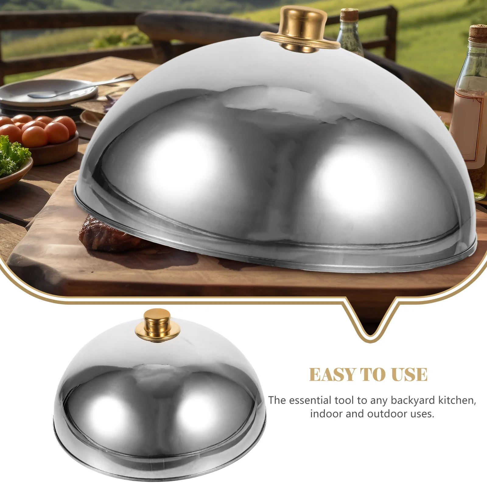 Stainless Steel Food Dish Cover Dome Lid 12.5Inch Golden Bead For Home Restaurant Hotel Kitchen Grill Cover For Bacon
Stainless Steel Food Dish Cover Dome Lid 12.5Inch Golden Bead For Home Restaurant Hotel Kitchen Grill Cover For Bacon