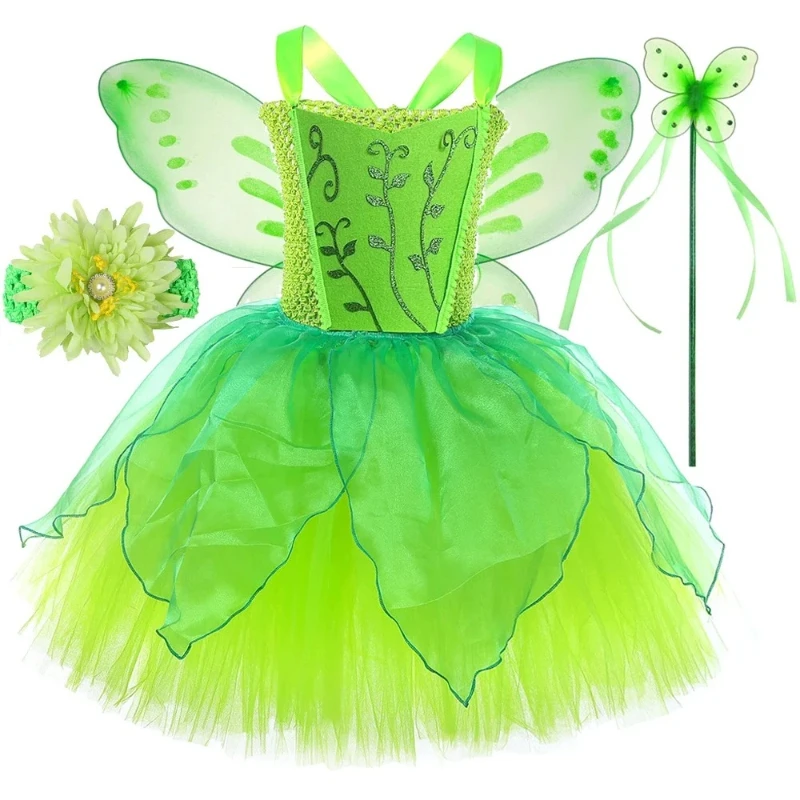 Green Forest Tinker Fairy Costume for Girls Halloween Fairy Princess Dress Up Clothes with Wings Kids Birthday Party Tutu Dress
Green Forest Tinker Fairy Costume for Girls Halloween Fairy Princess Dress Up Clothes with Wings Kids Birthday Party Tutu Dress