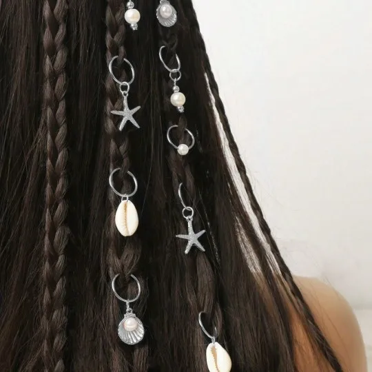 Hot Sale Starfish Sea Shell Hair Cuffs Dreadlock Rings for Braids DIY Jewelry Making Beach Hip Hop Decor
Hot Sale Starfish Sea Shell Hair Cuffs Dreadlock Rings for Braids DIY Jewelry Making Beach Hip Hop Decor