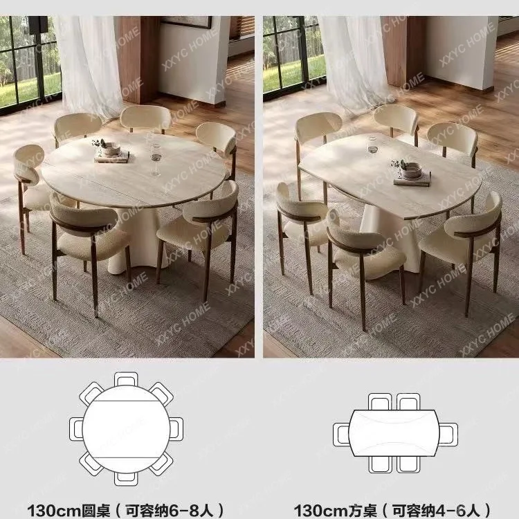 M travertine rock slab dining table variable round table household solid wood dining table
M travertine rock slab dining table variable round table household solid wood dining table