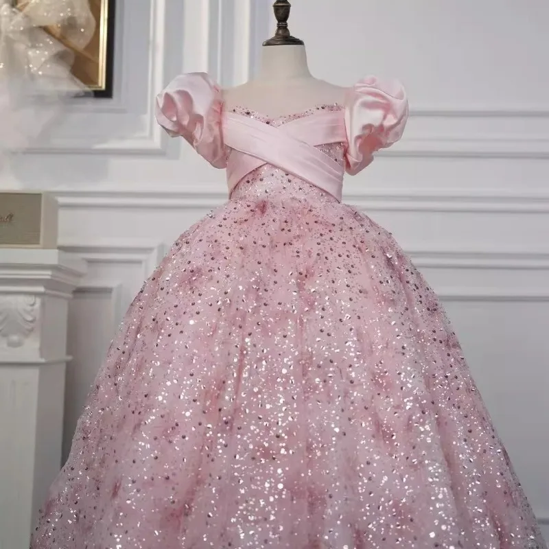 Girls Bubble Sleeves Princess Dress for Wedding Flower Performance Pageant Gown Evening Party Girl Children Birthday Party Host
Girls Bubble Sleeves Princess Dress for Wedding Flower Performance Pageant Gown Evening Party Girl Children Birthday Party Host
