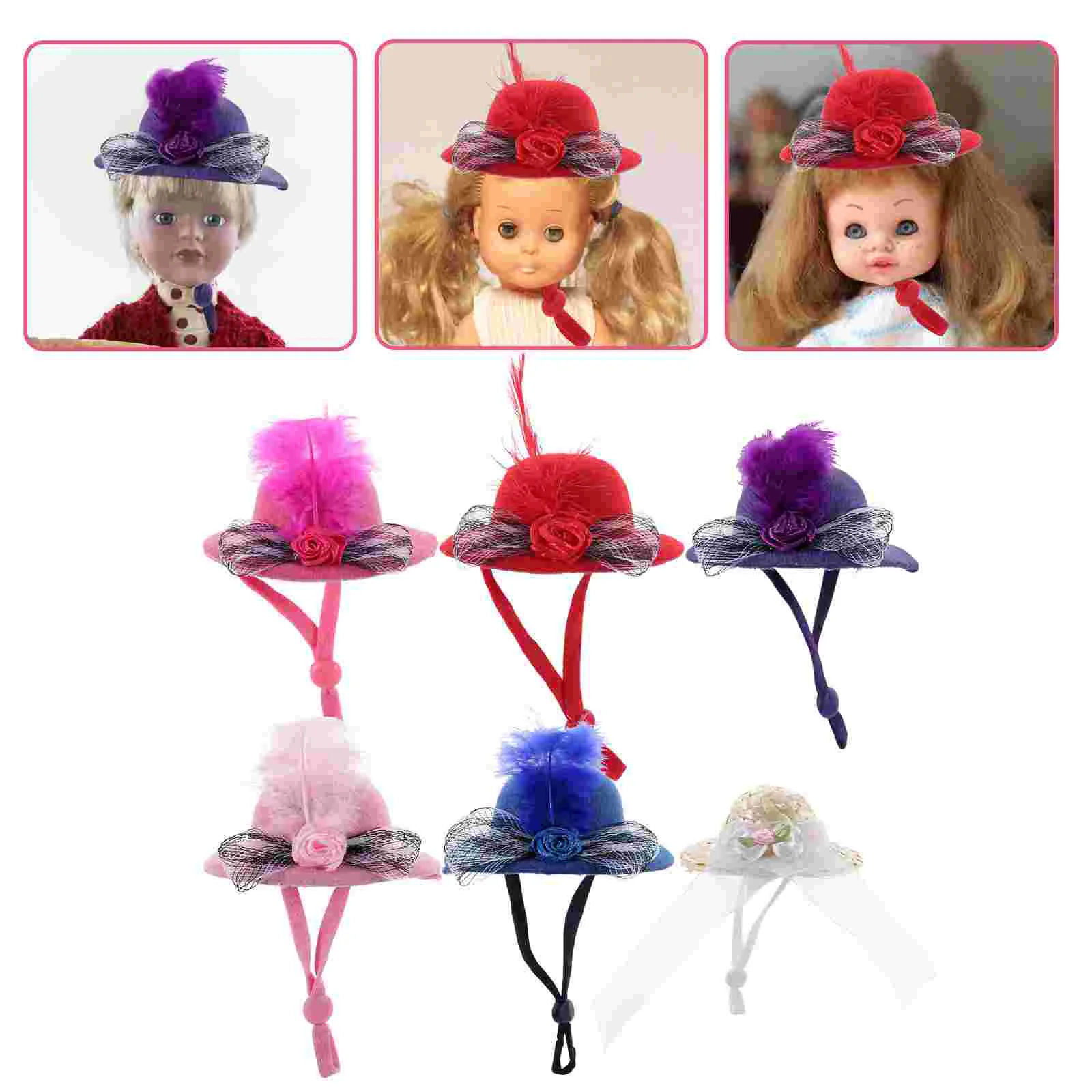 6 Pcs Dollhouse Dressup Princess Hair Accessory Mesh Flower Hat Pet Mini Hats for Crafts Miniature Accessories
6 Pcs Dollhouse Dressup Princess Hair Accessory Mesh Flower Hat Pet Mini Hats for Crafts Miniature Accessories