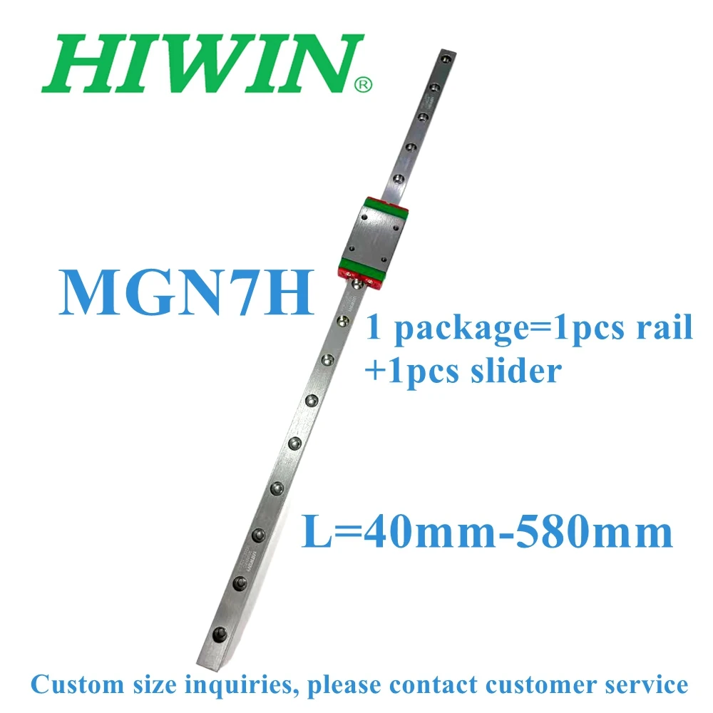 NEW Genuine HIWIN Original 1pcs MGN7 Miniature Linear Guide Rail 40-580mm +1pcs MGN7H Slider Block Accessories for 3D Printers
NEW Genuine HIWIN Original 1pcs MGN7 Miniature Linear Guide Rail 40-580mm +1pcs MGN7H Slider Block Accessories for 3D Printers
