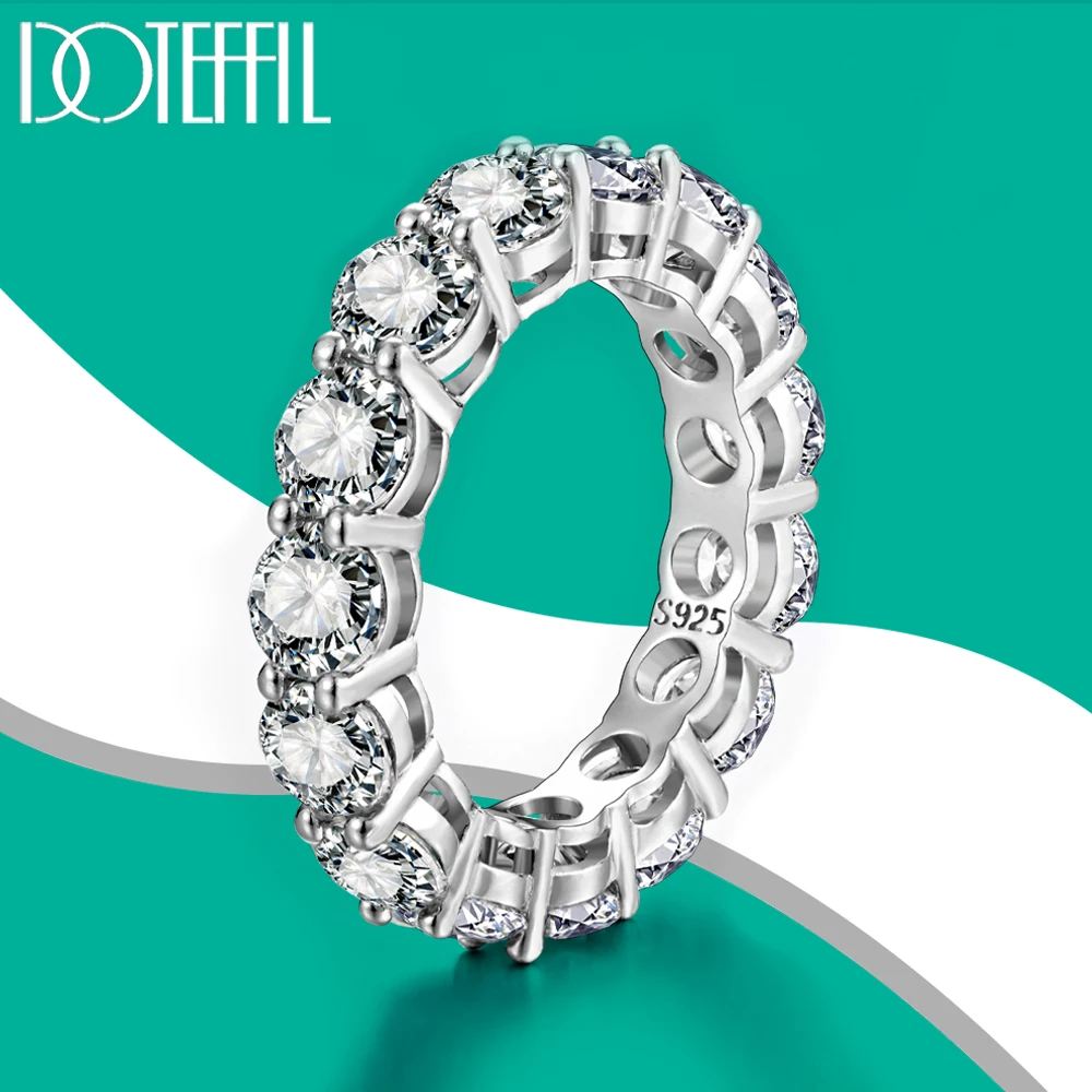 DOTEFFIL 7ct 5mm D Color VVS1 Moissanite Diamond Ring 925 Sterling Silver With GRA Wedding Engagement For Women Jewelry
DOTEFFIL 7ct 5mm D Color VVS1 Moissanite Diamond Ring 925 Sterling Silver With GRA Wedding Engagement For Women Jewelry