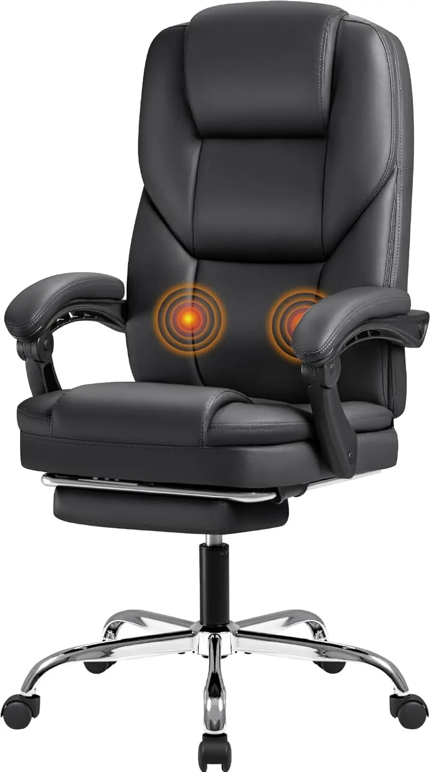 Executive Office Chair with Foot Rest - Big and Tall, Ergonomic, Reclining High Back Leather Chair with Lumbar Support, 400LBS (
Executive Office Chair with Foot Rest - Big and Tall, Ergonomic, Reclining High Back Leather Chair with Lumbar Support, 400LBS (