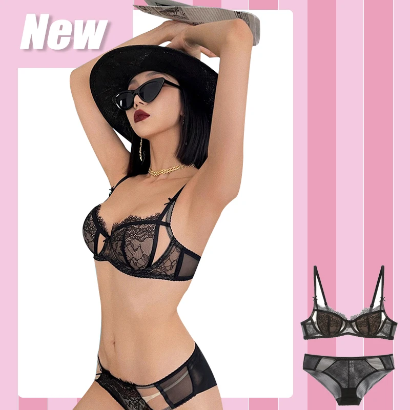 French New Eyelash Lace Bra Underwear Sets Hollow Out Thin Cotton Push Up Bra And Panties Plus Size C D Black Women Lingerie Set
French New Eyelash Lace Bra Underwear Sets Hollow Out Thin Cotton Push Up Bra And Panties Plus Size C D Black Women Lingerie Set