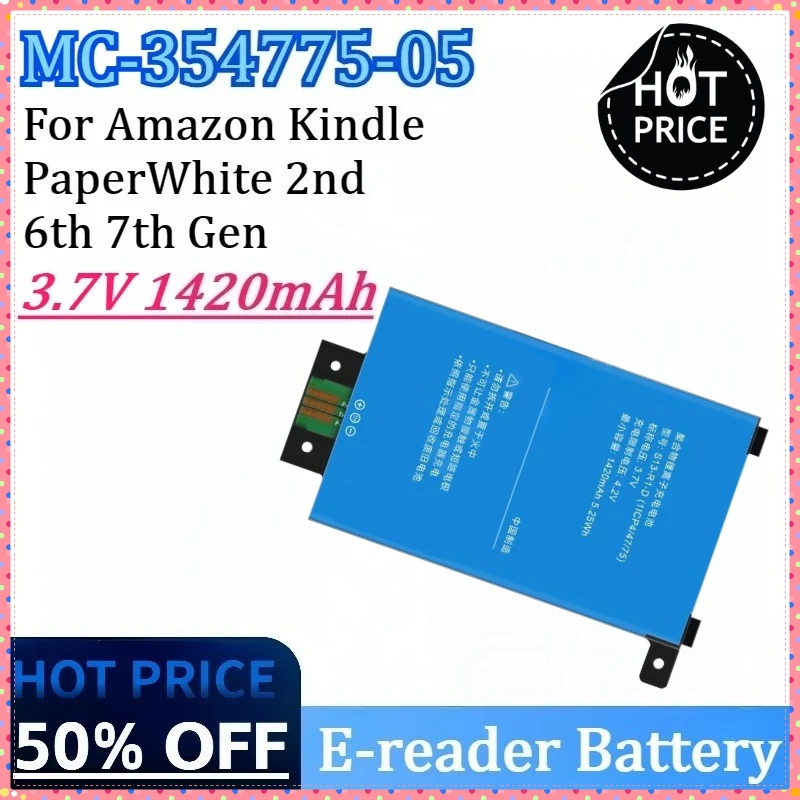 New MC-354775-05 3.7V 1420mAh E-reader High Quality Battery for Amazon Kindle PaperWhite 2nd 6th 7th Gen 6" S13-R1-S S13-R1-D
New MC-354775-05 3.7V 1420mAh E-reader High Quality Battery for Amazon Kindle PaperWhite 2nd 6th 7th Gen 6" S13-R1-S S13-R1-D