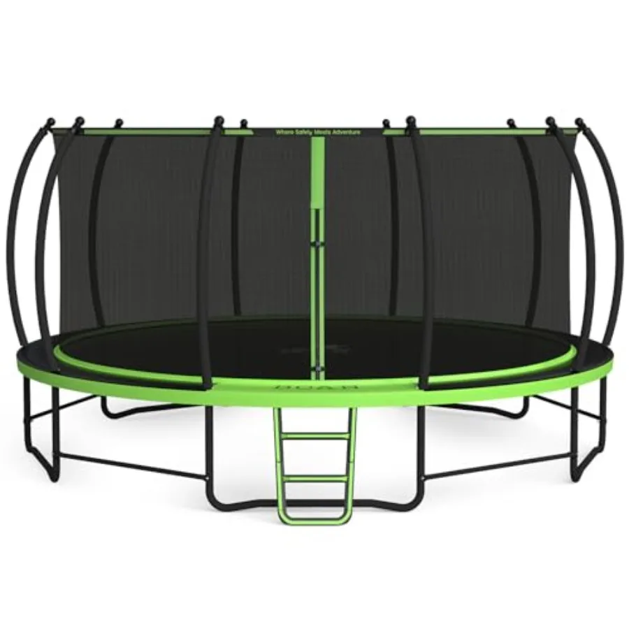 Outdoor recreational trampoline with safety enclosure for kids and adults ASTM approved includes ladder galvanized steel frame
Outdoor recreational trampoline with safety enclosure for kids and adults ASTM approved includes ladder galvanized steel frame