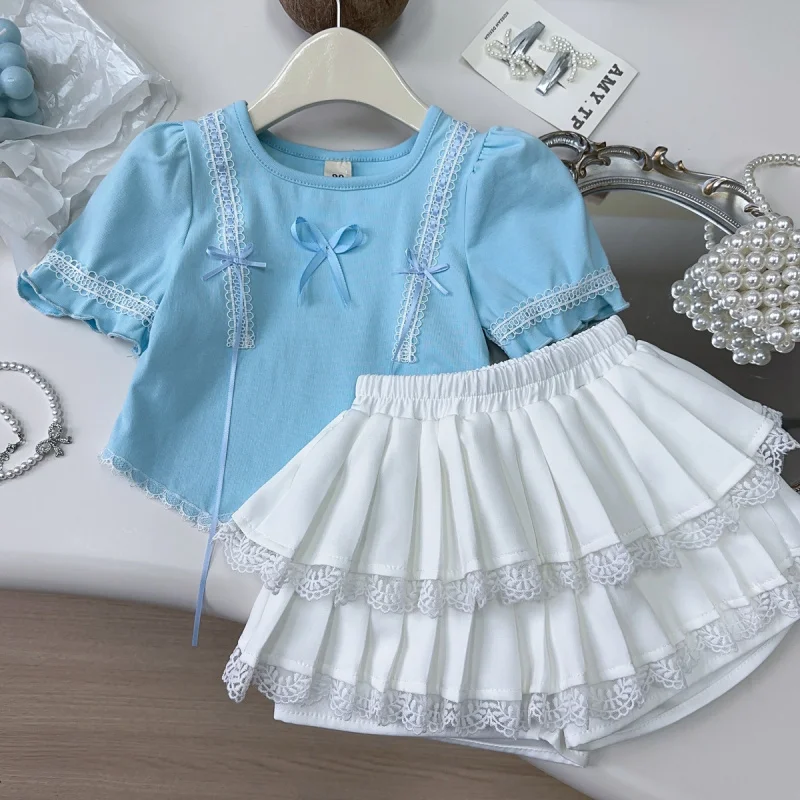 Girls Suit2025Summer New Short Sleeve LaceTT-shirt Pleated Skirt Cake Dress Two-Piece Set
Girls Suit2025Summer New Short Sleeve LaceTT-shirt Pleated Skirt Cake Dress Two-Piece Set