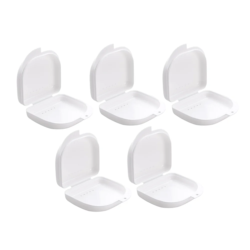 5 Pcs Case With Vent Holes and Hinged Lid Snaps Mouth Guard Case Storage Contai
5 Pcs Case With Vent Holes and Hinged Lid Snaps Mouth Guard Case Storage Contai