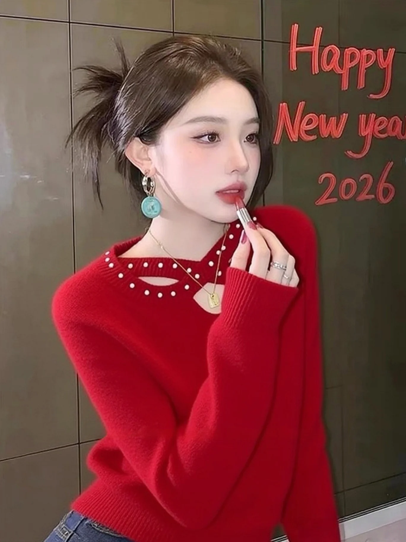 Sweet Spicy Red Knitted Long Sve Cross Hollow out Sweater Unique Inner Wear Casual Sle Regular Fit Daily Wear for Girls
Sweet Spicy Red Knitted Long Sve Cross Hollow out Sweater Unique Inner Wear Casual Sle Regular Fit Daily Wear for Girls