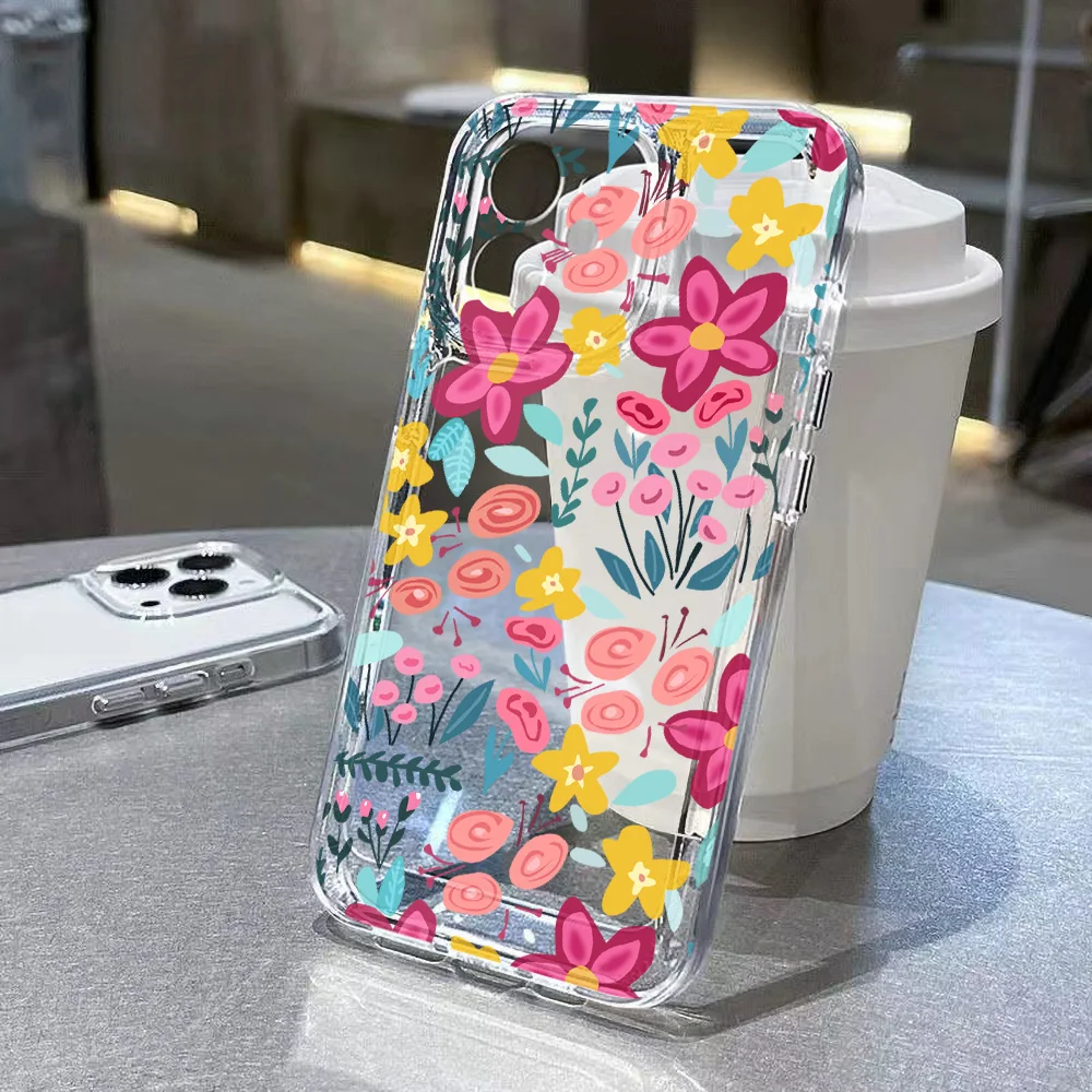 Silicone Flower Phone Case For iPhone 11 Funda iPhone 13 14 15 16 Pro Max 12 XR X XS 7 8 Plus SE 14promax Shockproof Clear Cover
Silicone Flower Phone Case For iPhone 11 Funda iPhone 13 14 15 16 Pro Max 12 XR X XS 7 8 Plus SE 14promax Shockproof Clear Cover