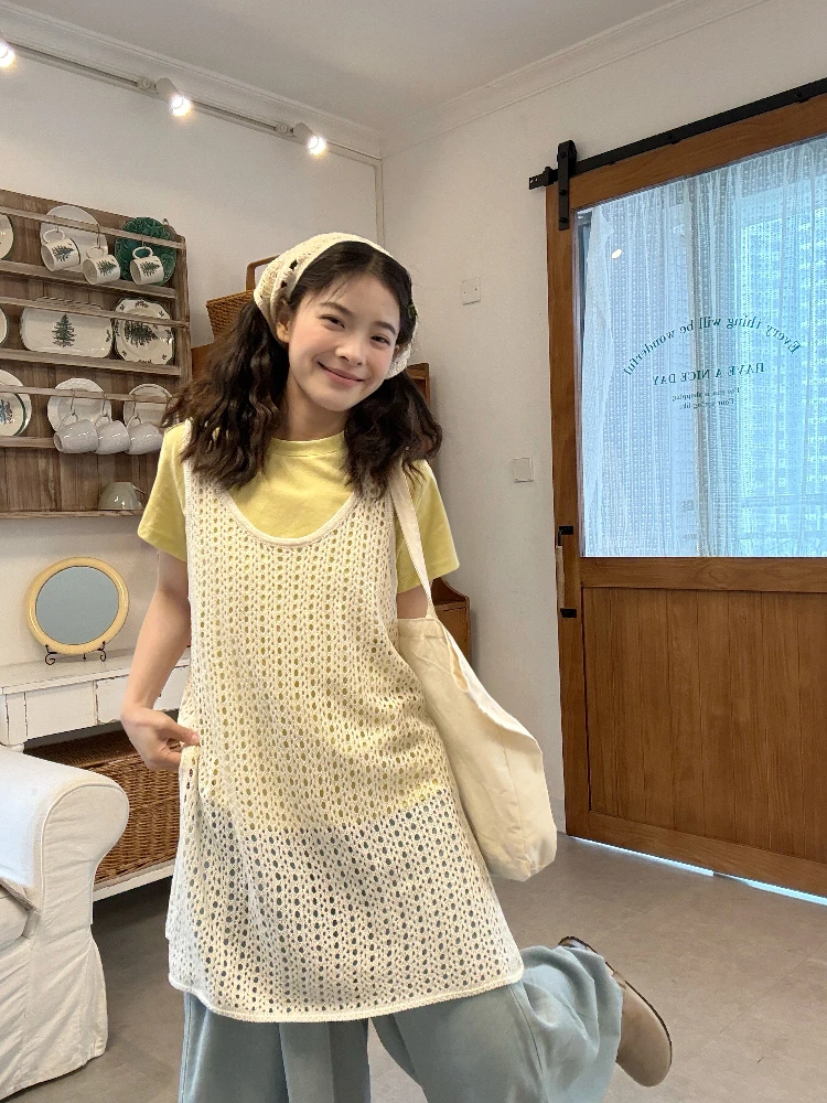Japanese Style Layering Set Women's Summer New Small Shoulder Short Sleeve T-Shirt Hollow out Tank Top Skirt Two-Piece Set
Japanese Style Layering Set Women's Summer New Small Shoulder Short Sleeve T-Shirt Hollow out Tank Top Skirt Two-Piece Set