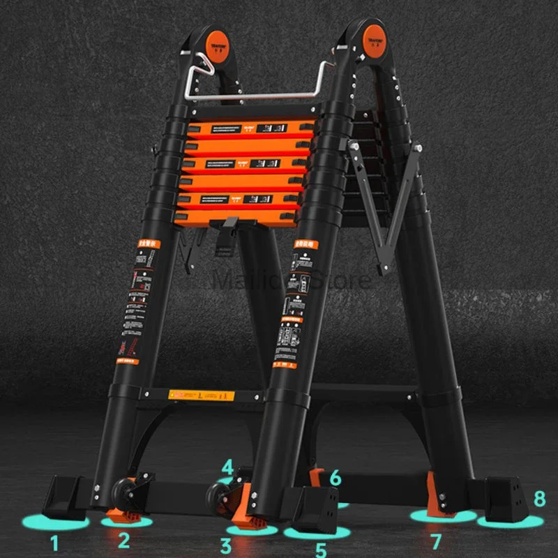 Simple Telescopic Step Ladders Home Kitchen Folding Aluminum Ladders Multi-functional Thickened Lifting Portable Folding Ladder
Simple Telescopic Step Ladders Home Kitchen Folding Aluminum Ladders Multi-functional Thickened Lifting Portable Folding Ladder