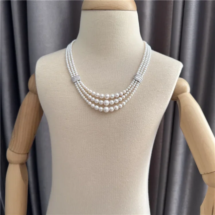 Natural pearl necklace 925 sterling silver multi-layer collarbone Necklace
Natural pearl necklace 925 sterling silver multi-layer collarbone Necklace