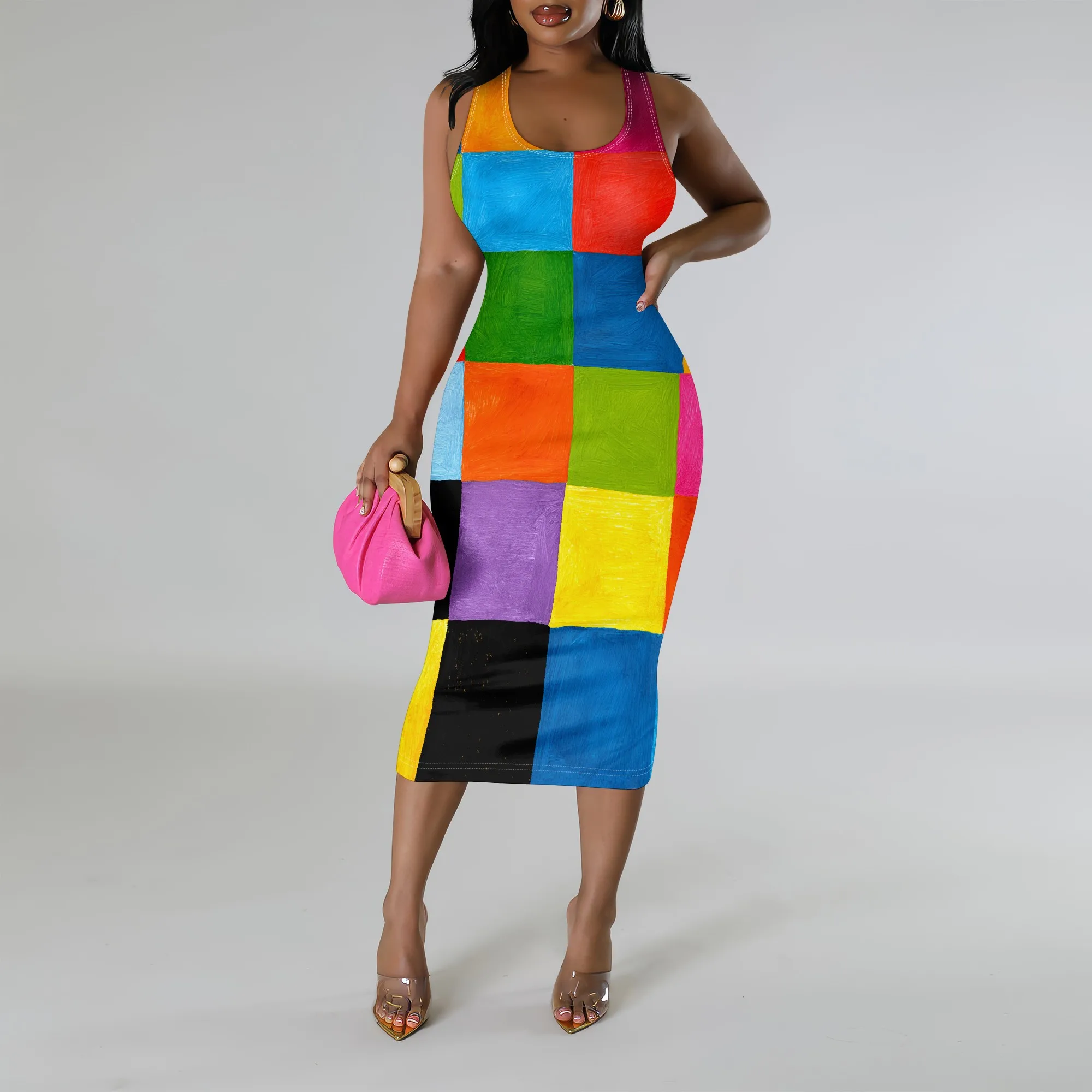 Women’s Color Block Bodycon Dress XS-3XL Sleeveless Slim Fit Midi Dress Summer 2025 Party Night Out Clubwear
Women’s Color Block Bodycon Dress XS-3XL Sleeveless Slim Fit Midi Dress Summer 2025 Party Night Out Clubwear