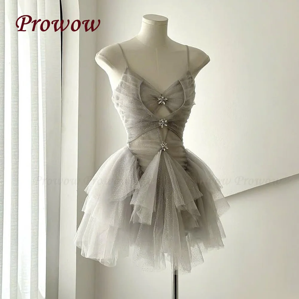 Prowow Sexy Deep V Neck Short Prom Cocktail Dress Spaghetti Straps Ruffles Mini Wedding Party Gown Customized Soft Tulle
Prowow Sexy Deep V Neck Short Prom Cocktail Dress Spaghetti Straps Ruffles Mini Wedding Party Gown Customized Soft Tulle