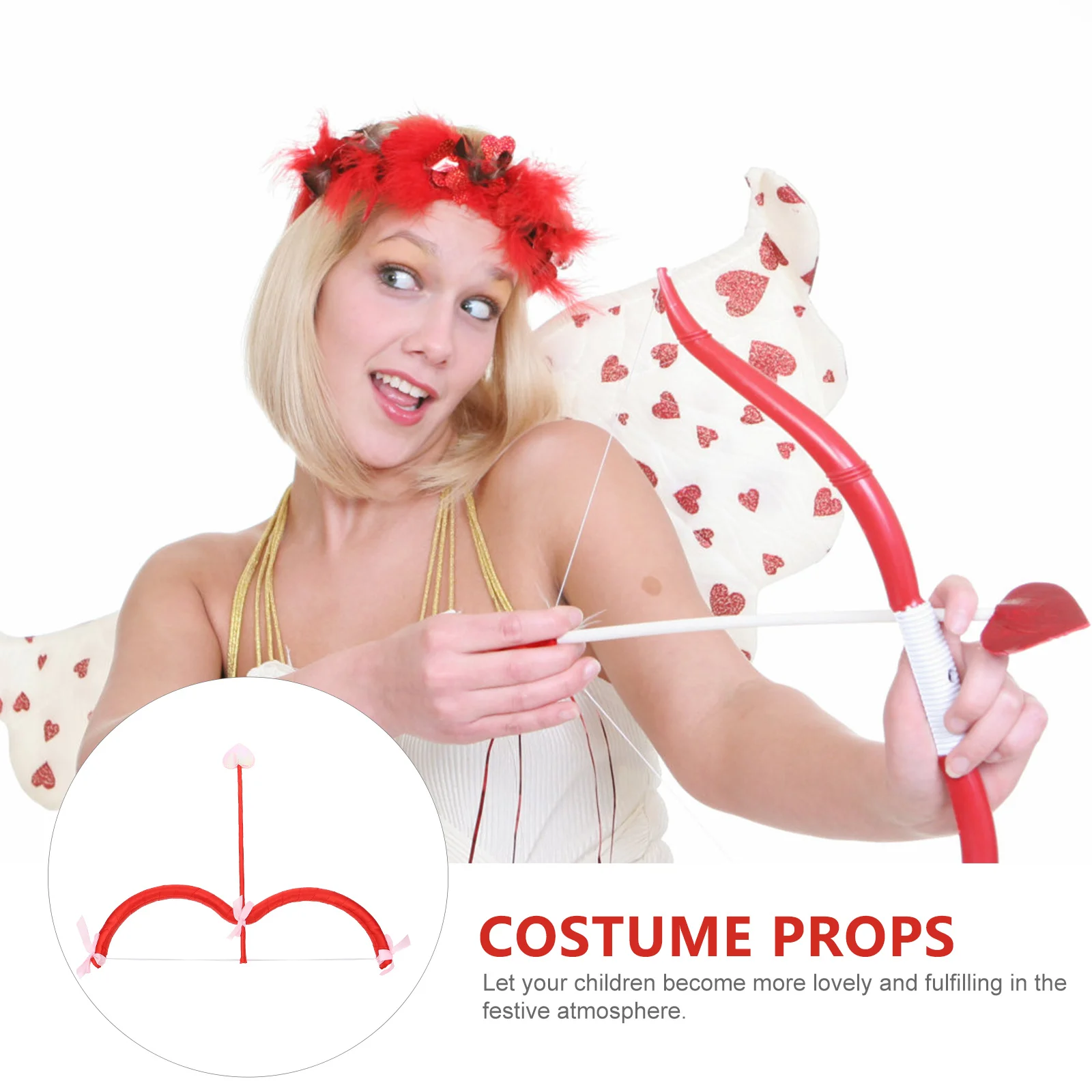 Valentine Cupid Bow with Foam Arrow Prop Adorable Photography Accessory Party Masquerade Cosplay Costume Set Decor
Valentine Cupid Bow with Foam Arrow Prop Adorable Photography Accessory Party Masquerade Cosplay Costume Set Decor