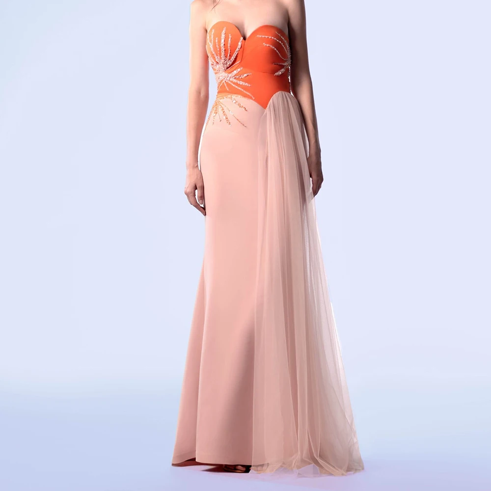 Customized Fashion Strapless Crystal Jersey Sleeveless Evening Dress Elegant Straight Floor Length Party Dress Robe De
Customized Fashion Strapless Crystal Jersey Sleeveless Evening Dress Elegant Straight Floor Length Party Dress Robe De