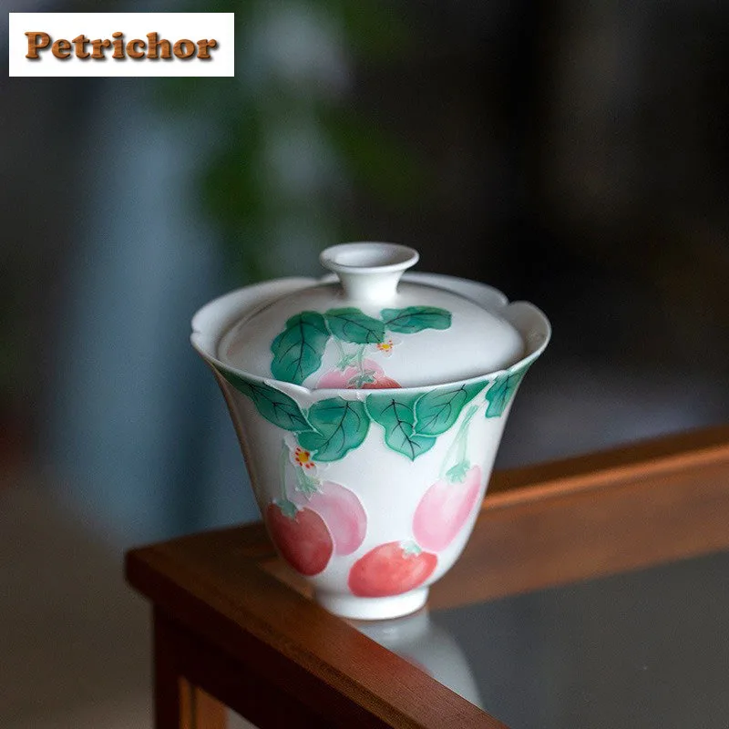 125 мл Ручной рисунок клубники Подсолнух Рот Gaiwan Zen Чайная вареная чайная чаша с крышкой Набор чайника Крышка чая Кунг-фу Чайный сервиз
125 мл Ручной рисунок клубники Подсолнух Рот Gaiwan Zen Чайная вареная чайная чаша с крышкой Набор чайника Крышка чая Кунг-фу Чайный сервиз