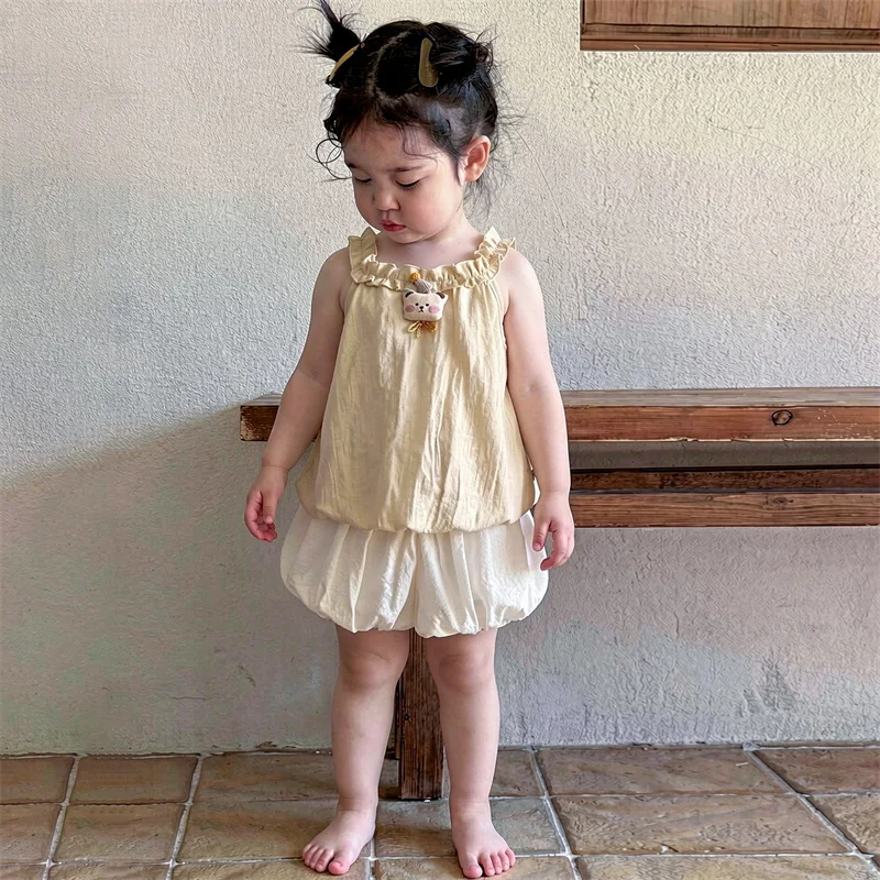 Girl Baby Super Beautiful Set Summer Thin Strap Shorts Baby Summer Clothes Girl Princess Style Outerwear
Girl Baby Super Beautiful Set Summer Thin Strap Shorts Baby Summer Clothes Girl Princess Style Outerwear
