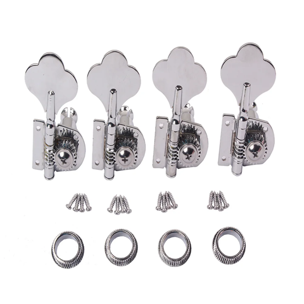 Semiclosed Style Bass Tuning Pegs Keys Tuner Machine Heads Vintage 4R Tuner Heads Set with Mounting Screws Ferrules for 4 String
Semiclosed Style Bass Tuning Pegs Keys Tuner Machine Heads Vintage 4R Tuner Heads Set with Mounting Screws Ferrules for 4 String
