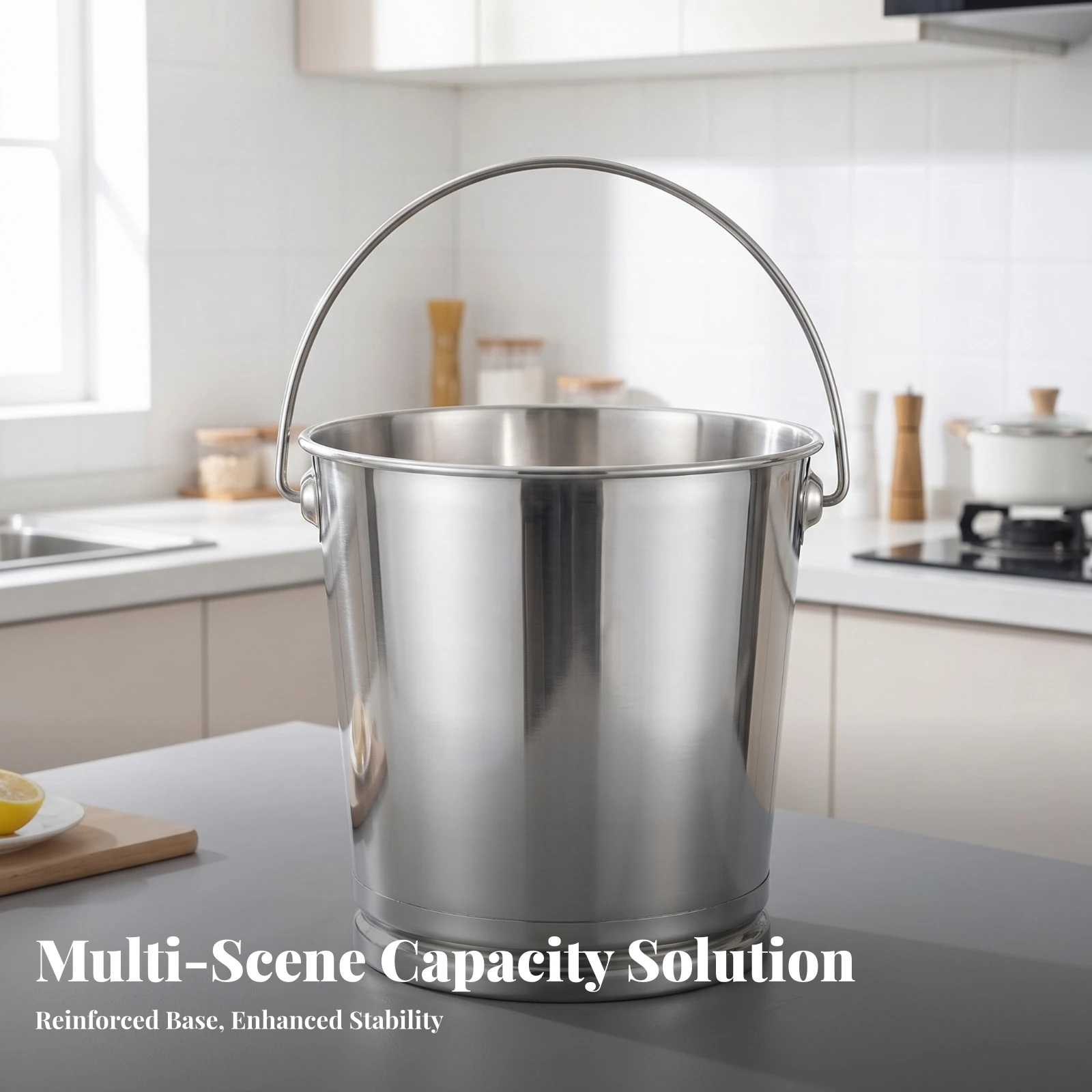 Stainless Steel Pail Wide Opening Round Steel Pail Household Container Easy to Clean 1.6mm Thick for Kitchen
Stainless Steel Pail Wide Opening Round Steel Pail Household Container Easy to Clean 1.6mm Thick for Kitchen