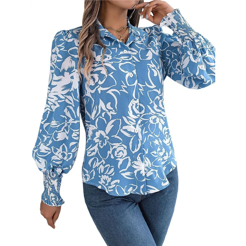 Women's Floral Blouses Dressy Casual V Neck Button Down Shirts Lantern Long Sleeve Boho Chiffon Tops 2025
Women's Floral Blouses Dressy Casual V Neck Button Down Shirts Lantern Long Sleeve Boho Chiffon Tops 2025