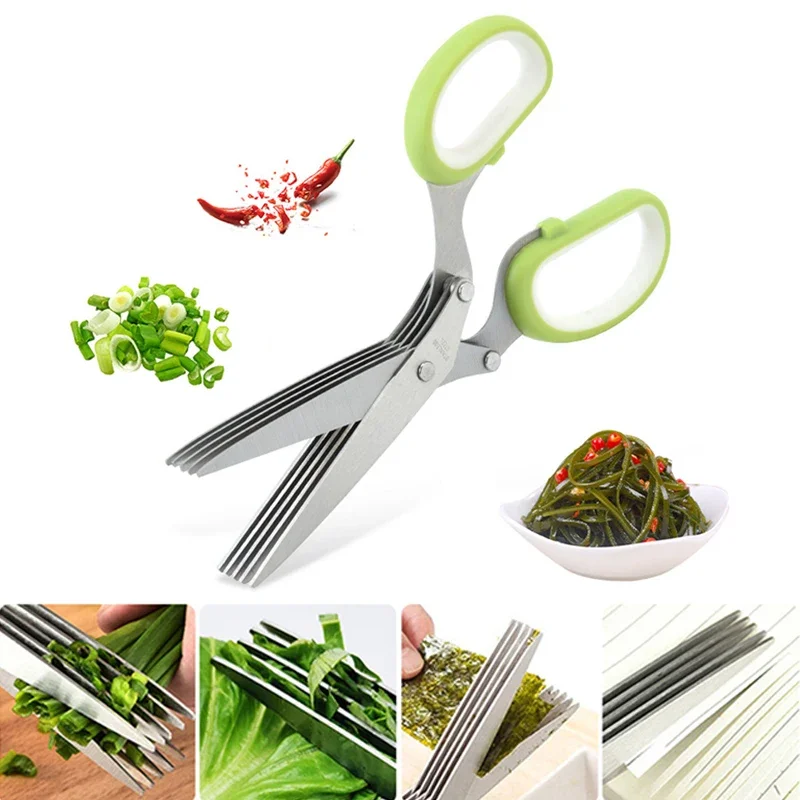 Kitchen Scissors 3 or 5 Layers Multifunctional Chopped Vegetable Scallion Spice Cutter Manual Cooking Tool Stainless Steel Knife
Kitchen Scissors 3 or 5 Layers Multifunctional Chopped Vegetable Scallion Spice Cutter Manual Cooking Tool Stainless Steel Knife