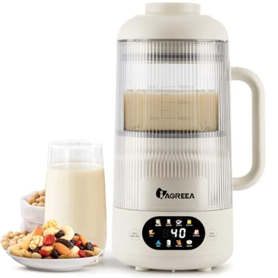Nut Milk Maker Machine, 10-in-1 noise-reducing soy milk maker with 8 blades, 35oz, for homemade oat milk, juice, yogurt, milk s
Nut Milk Maker Machine, 10-in-1 noise-reducing soy milk maker with 8 blades, 35oz, for homemade oat milk, juice, yogurt, milk s