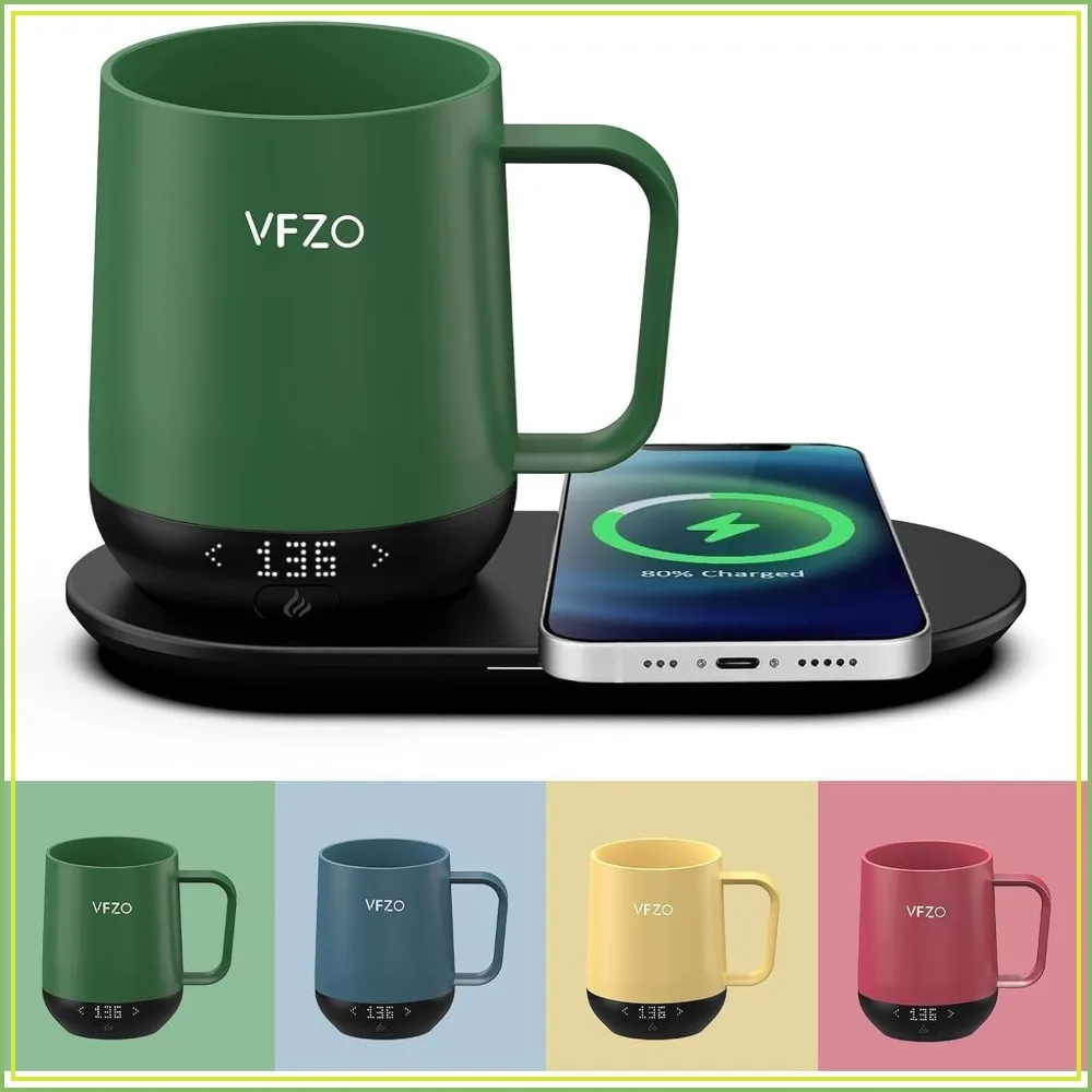 Smart Self Heating Coffee Mug, LED Display, 180 Min Battery Life, Fast Wireless Charger Base, 12oz Turquoise
Smart Self Heating Coffee Mug, LED Display, 180 Min Battery Life, Fast Wireless Charger Base, 12oz Turquoise