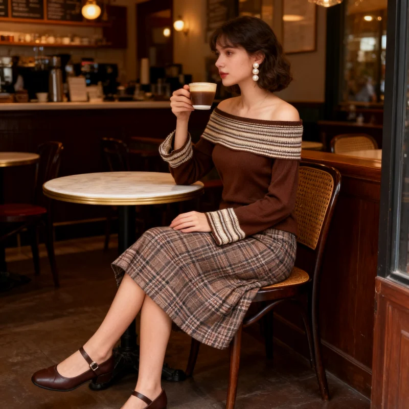 2025 New retro one-shoulder striped sweater, sexy off-the-shoulder, slim and versatile knitted top for women
2025 New retro one-shoulder striped sweater, sexy off-the-shoulder, slim and versatile knitted top for women