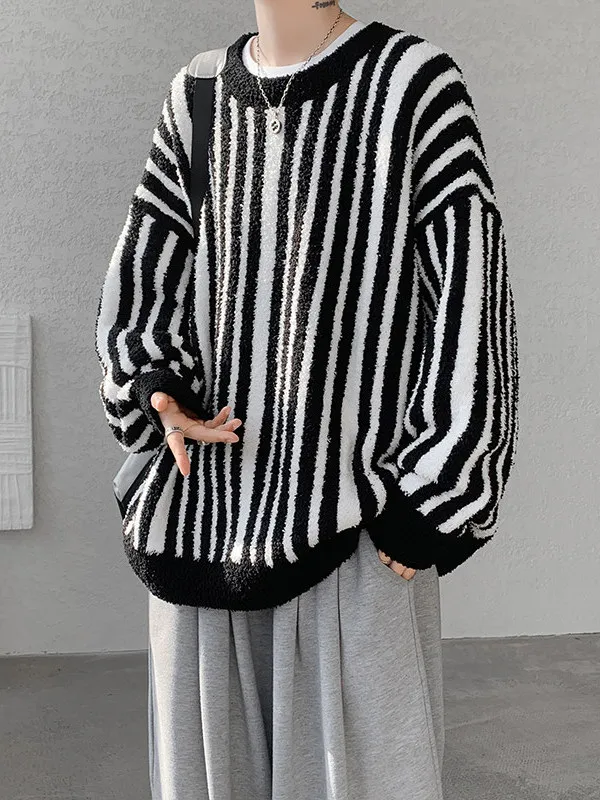 Men's Thiened Warmth round Ne Knitted Sweater Autumn Winter Inner Wear Stripe Color Blo Retro Sle Casual Outer Jaet
Men's Thiened Warmth round Ne Knitted Sweater Autumn Winter Inner Wear Stripe Color Blo Retro Sle Casual Outer Jaet