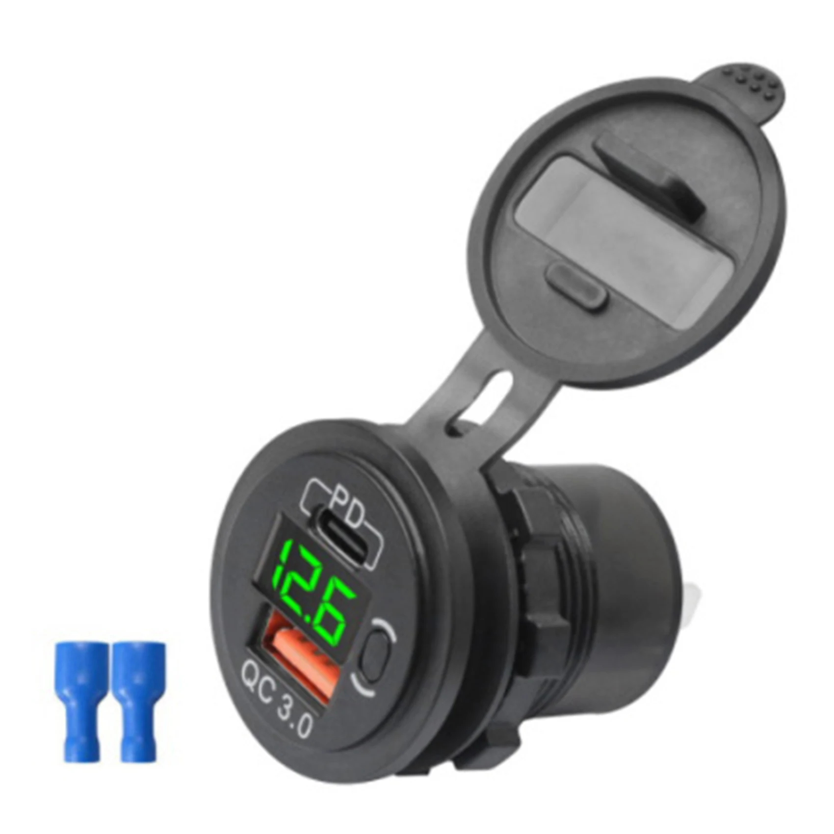 12V 24V PD Type C/QC 3.0 USB Charger with Switch Socket Power Outlet Adapter Waterproof for Car Truck Boat RV Green
12V 24V PD Type C/QC 3.0 USB Charger with Switch Socket Power Outlet Adapter Waterproof for Car Truck Boat RV Green
