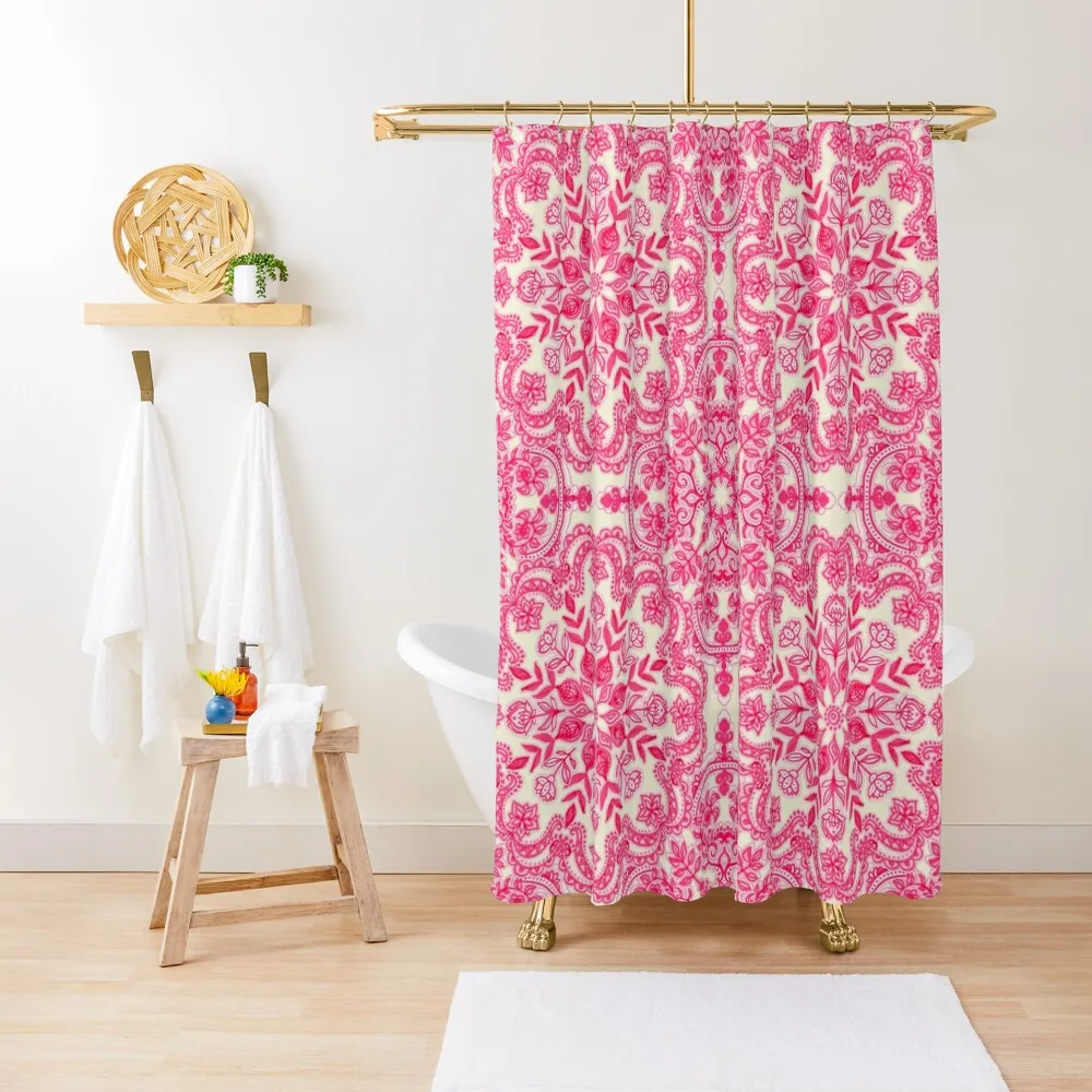 Hot Pink & Soft Cream Folk Art Pattern Shower Curtain Cute Shower Cover Curtain
Hot Pink & Soft Cream Folk Art Pattern Shower Curtain Cute Shower Cover Curtain