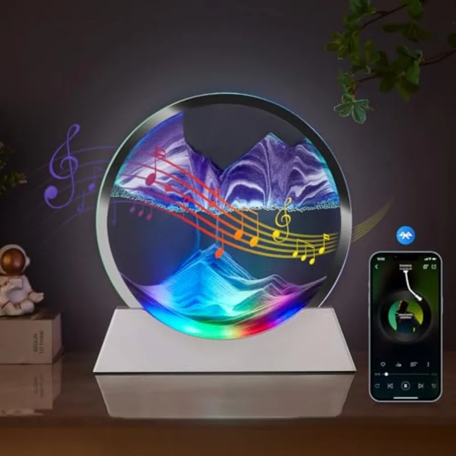 Moving Sand Art Liquid Motion Decor, Bluetooth Speaker Bedside Lamp Dimmable Multi-Color, Moving Sand Art Lamp for Room Living
Moving Sand Art Liquid Motion Decor, Bluetooth Speaker Bedside Lamp Dimmable Multi-Color, Moving Sand Art Lamp for Room Living