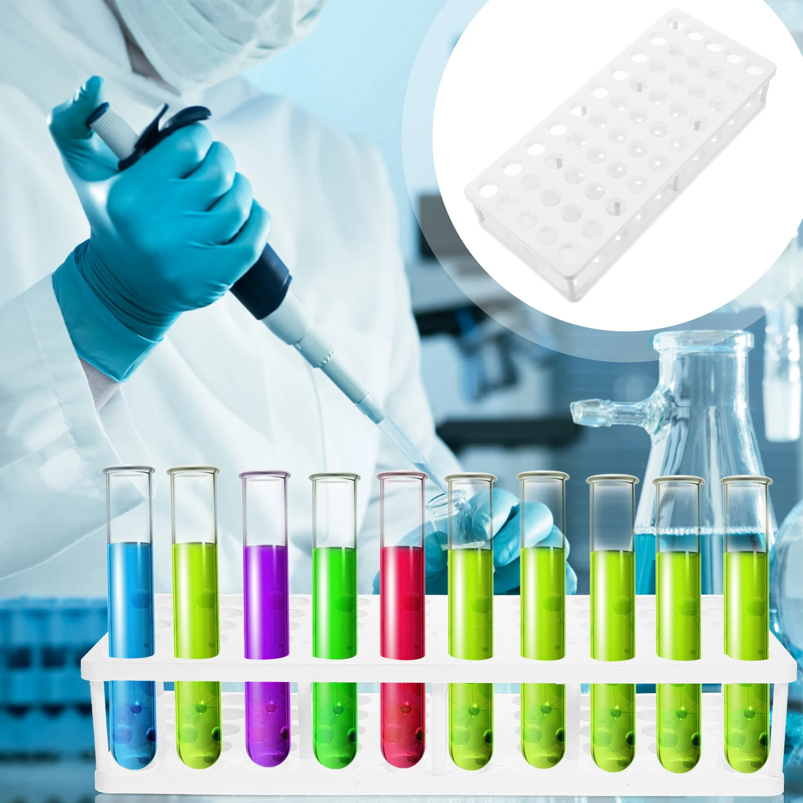 50-hole Test Tube Stand Lab Racks for Tubes Science Plastic Holder Display Stands
50-hole Test Tube Stand Lab Racks for Tubes Science Plastic Holder Display Stands