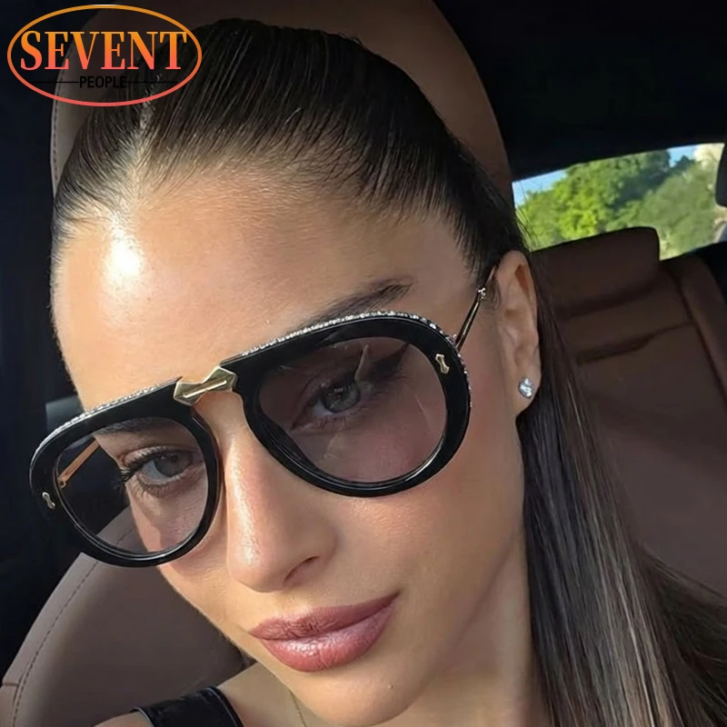 Y2K Punk Oversized Oval Rhinestone Sunglasses Women 2026 Luxury Brand Metal Frame Pilot Folding Sun Glasses Ladies Fashion Shade
Y2K Punk Oversized Oval Rhinestone Sunglasses Women 2026 Luxury Brand Metal Frame Pilot Folding Sun Glasses Ladies Fashion Shade